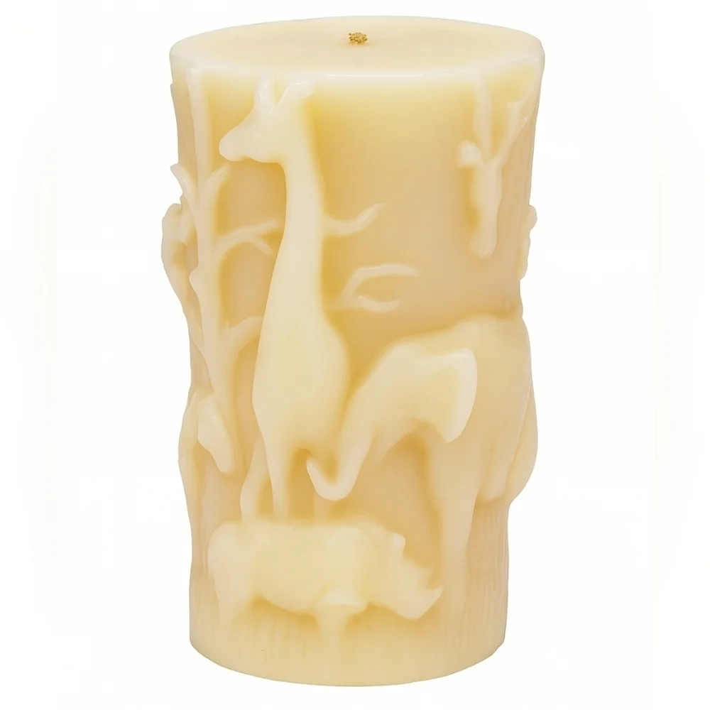 Handcarved Handmade Animal Inprints Candle